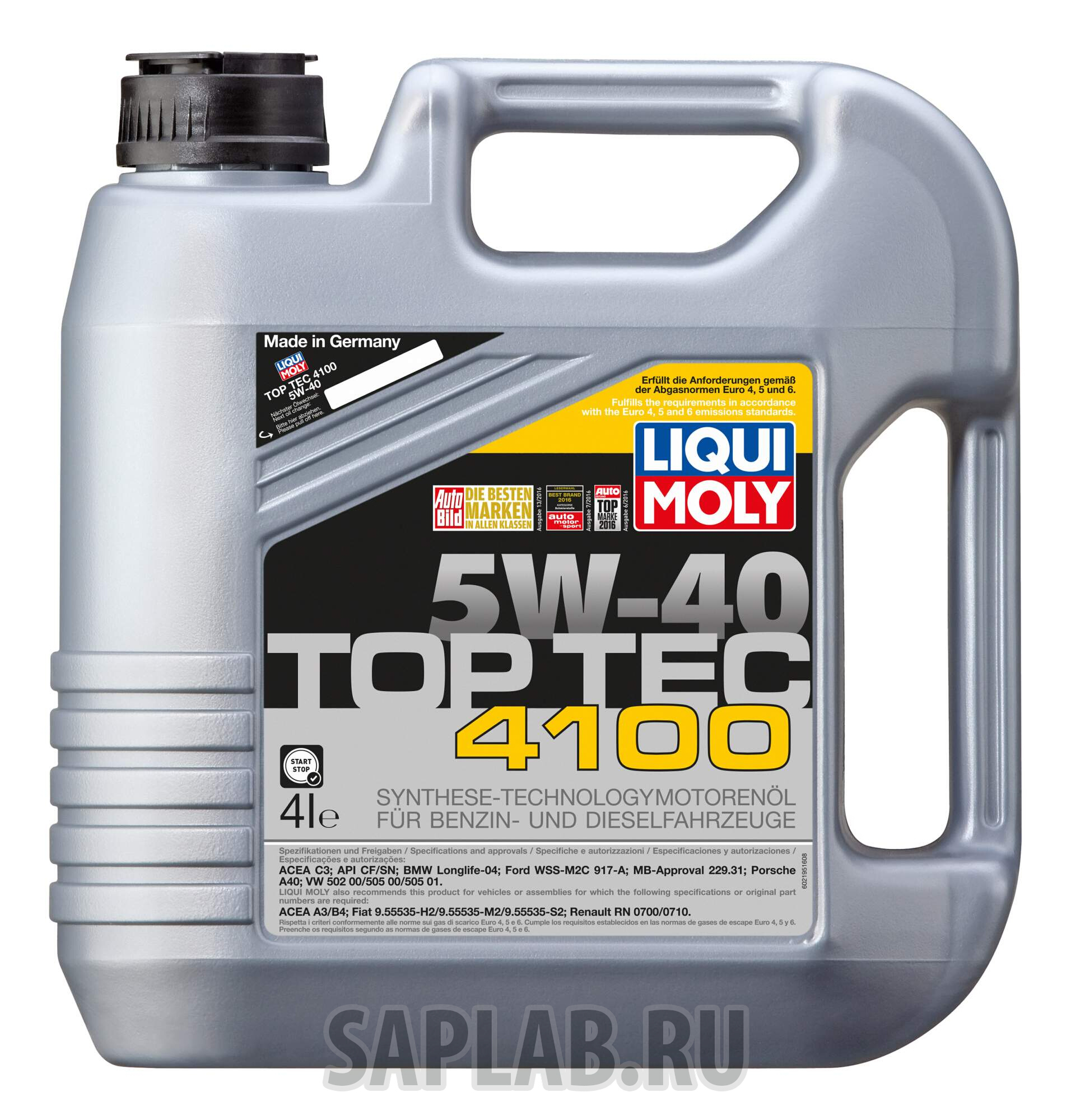 Купить LIQUI MOLY 7547 Моторное масло Liqui moly Top Tec 4100 5W-40 4л