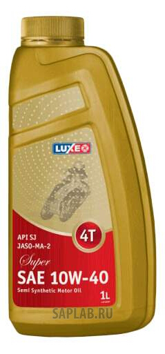 Купить LUXE 123 Моторное масло Luxe 4T Super JASO-MA-2 SAE 10W-40 1л