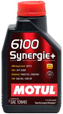 Купить MOTUL 102781 Моторное масло Motul 6100 Synergie + 10w-40 1л