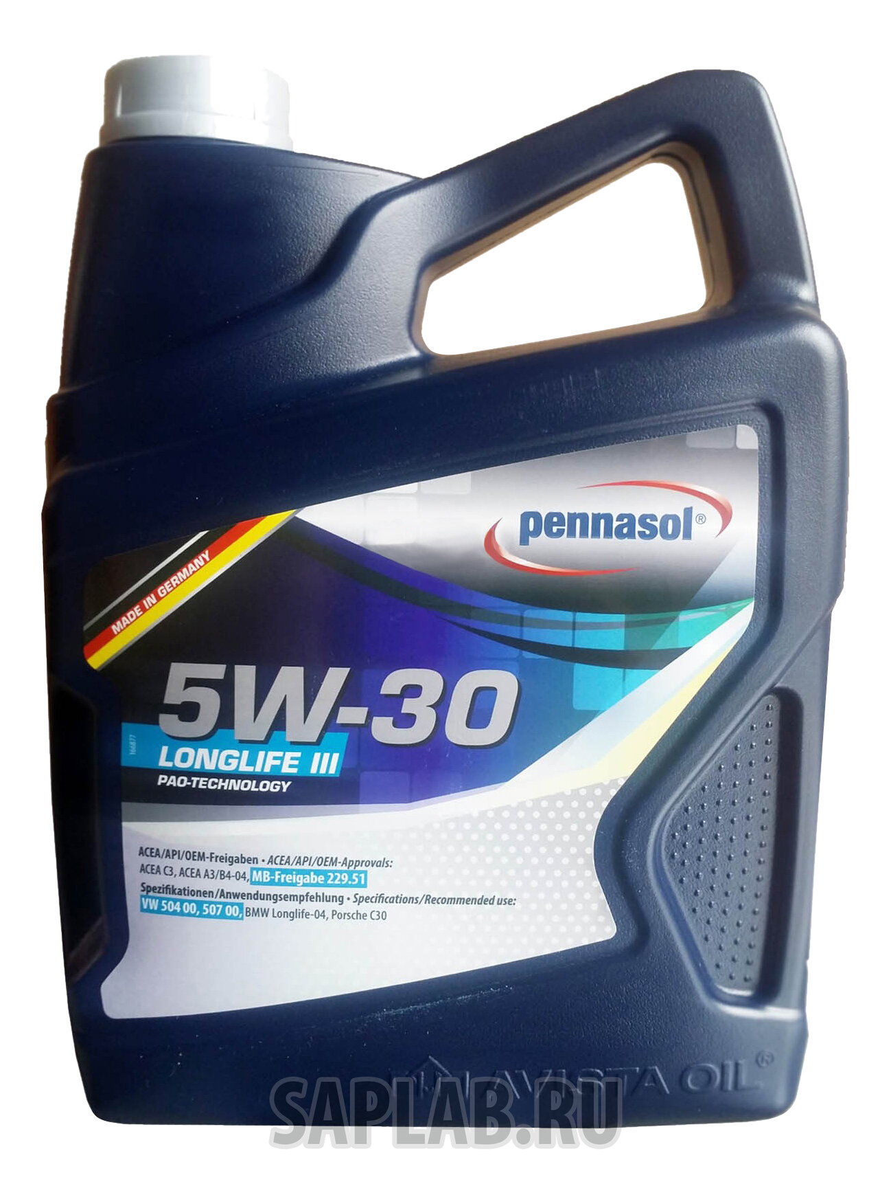Купить PENNASOL 150780 Моторное масло Pennasol Longlife III SAE 5W-30 5л