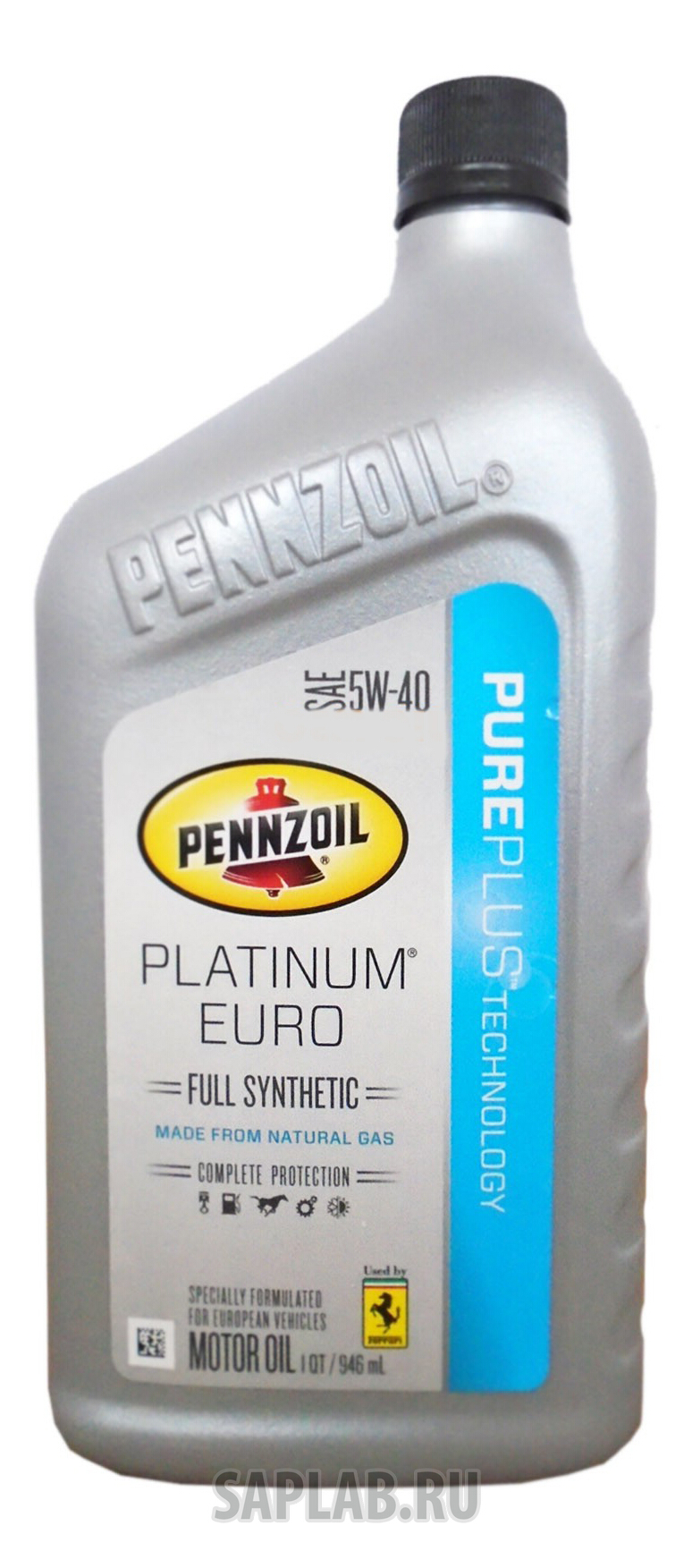 Купить PENNZOIL 550040834 Моторное масло Pennzoil Platinum Euro 5w-40 0,946л