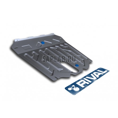 Купить RIVAL 33323411 Защита картера и КПП Rival, Hyundai Santa Fe III V - 2.2D, 2.4i, 2012-, крепеж в комплекте, алюминий, 3 мм