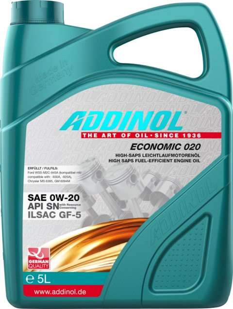 Купить запчасть ADDINOL - 4014766241382 Моторное масло Addinol Economic 020 0W-20 5л