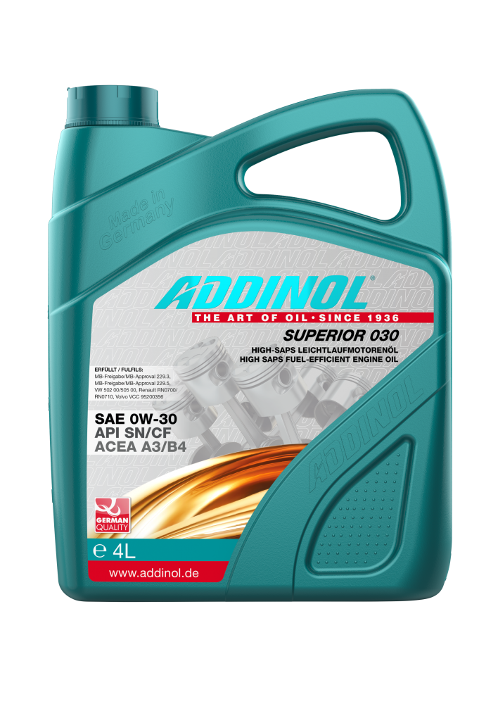 Купить запчасть ADDINOL - 4014766250971 Моторное масло Addinol Superior 030 0W-30 4л