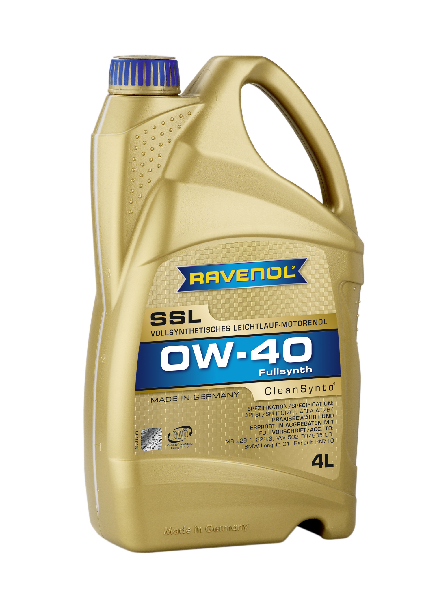 Купить RAVENOL 4014835718791 Моторное масло Ravenol Super Synthetik Oel SSL SAE 0W-40 4л