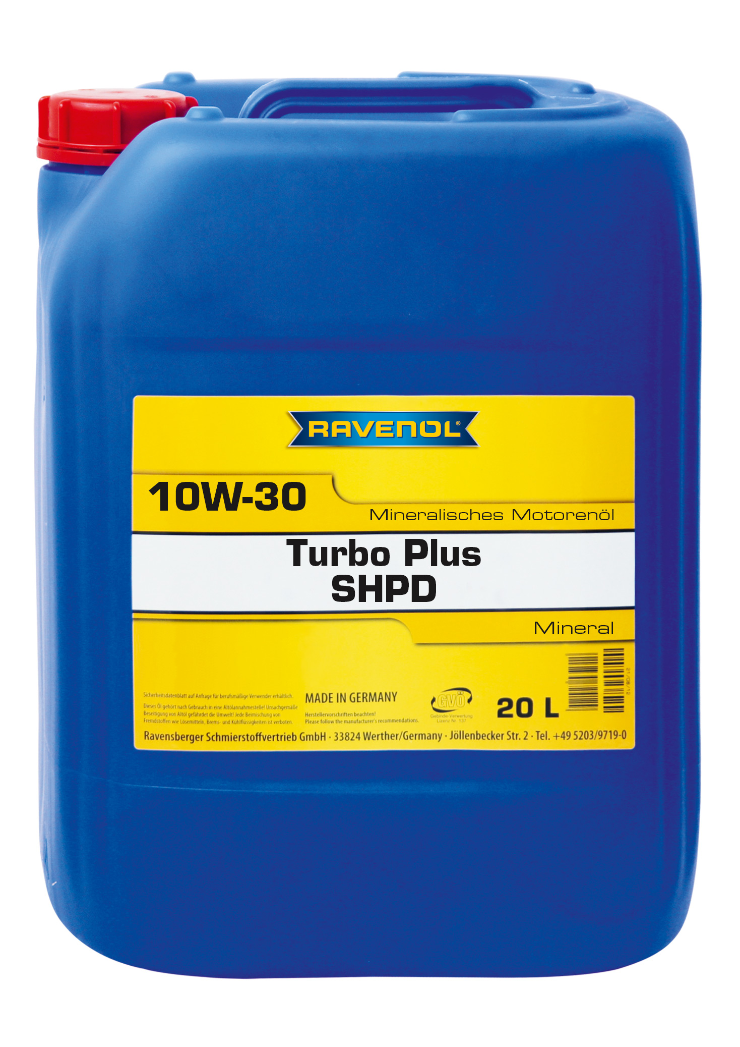 Купить RAVENOL 4014835637726 Моторное масло Ravenol Turbo plus SHPD 10W-30 20л