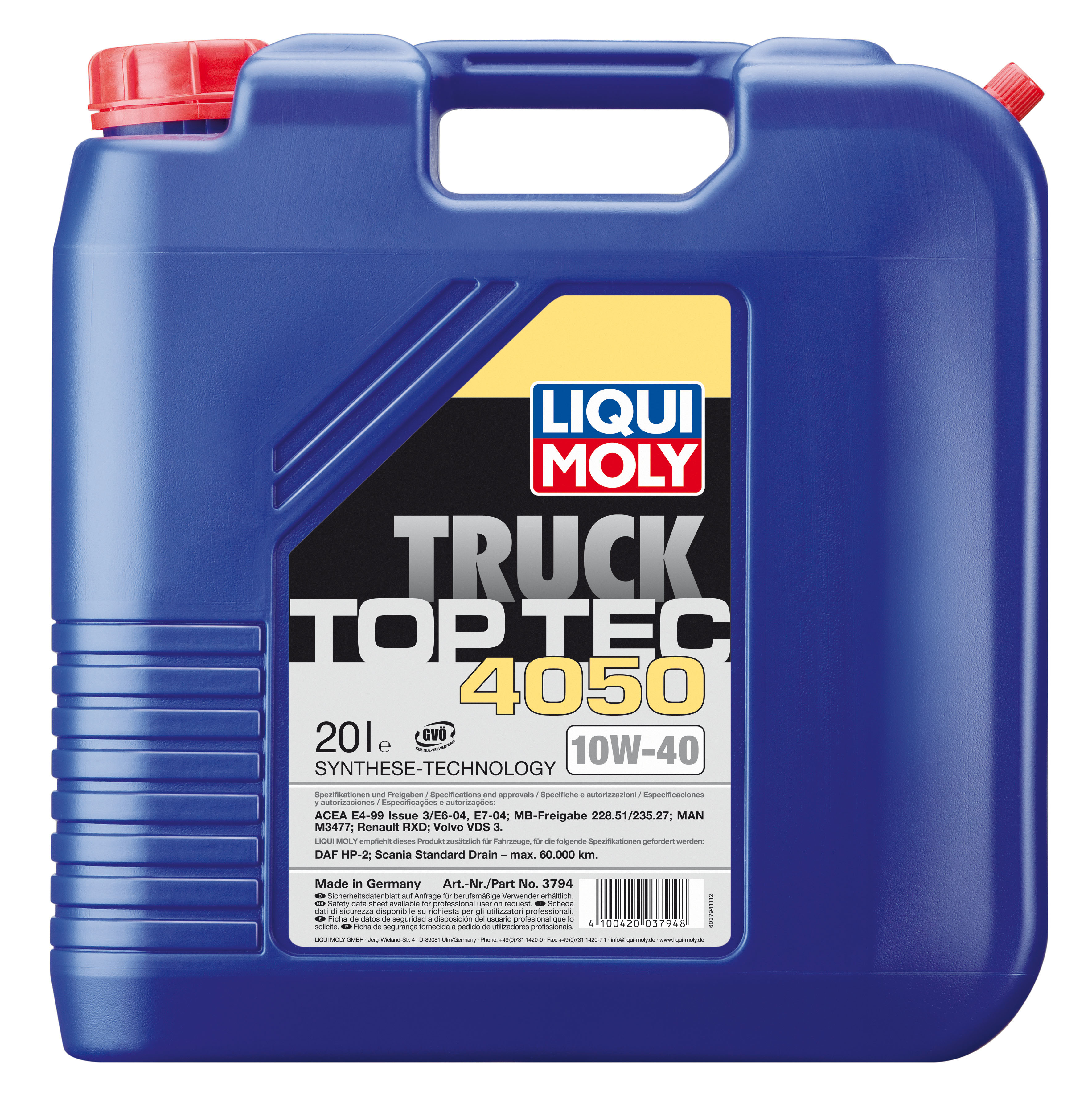 Купить LIQUI MOLY 3794 Моторное масло Liqui moly Top Tec Truck 10W-40 20л